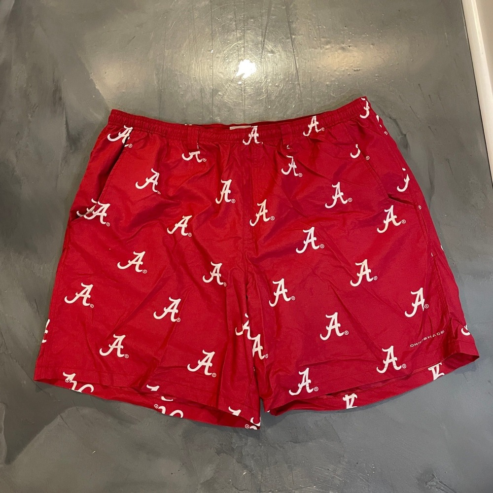 Columbia PFG Alabama Crimson Tide Men XXL Red Swim Shorts Trunks Omnishade